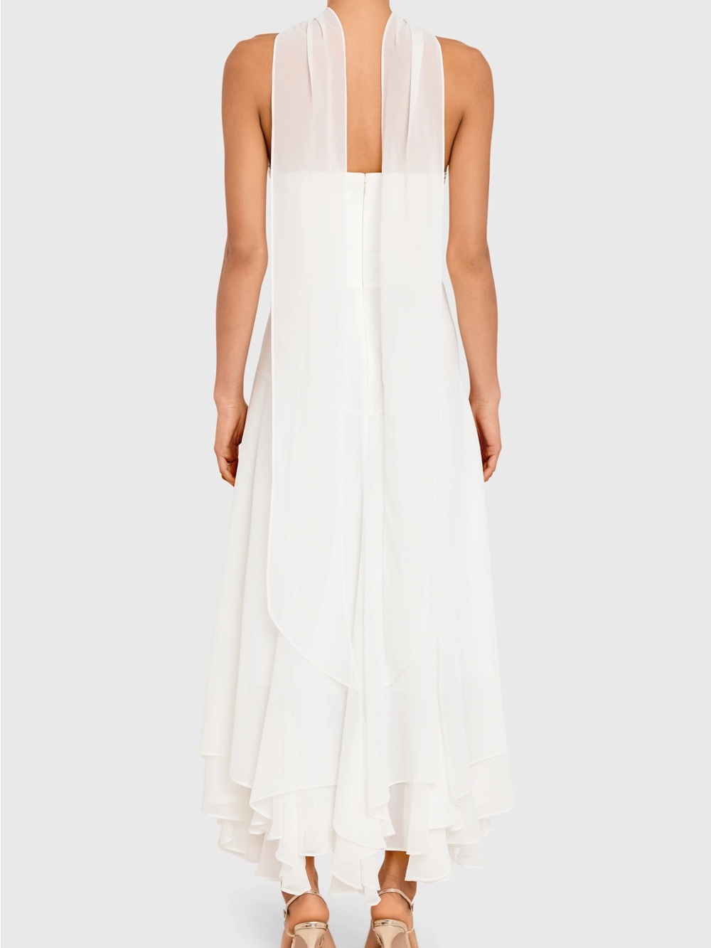 Amanda Uprichard White Strapless Midi Dress with Handkerchief Hem - Picture 2 of 2
